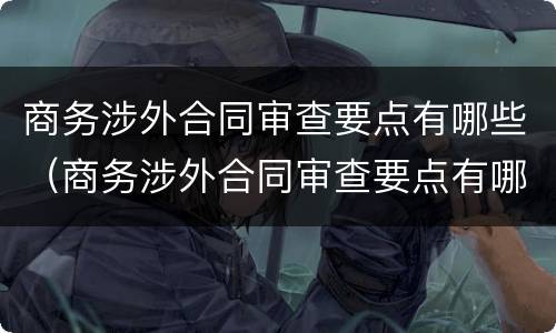 商务涉外合同审查要点有哪些（商务涉外合同审查要点有哪些问题）