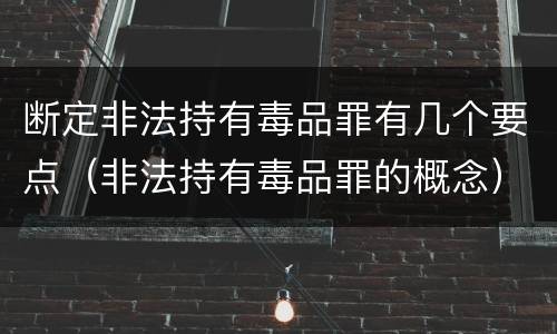断定非法持有毒品罪有几个要点（非法持有毒品罪的概念）