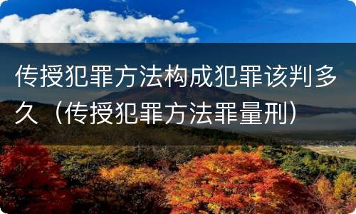 传授犯罪方法构成犯罪该判多久（传授犯罪方法罪量刑）