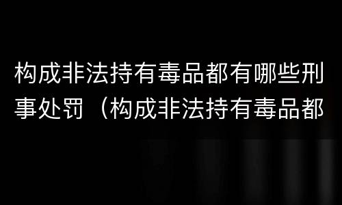 构成非法持有毒品都有哪些刑事处罚（构成非法持有毒品都有哪些刑事处罚标准）