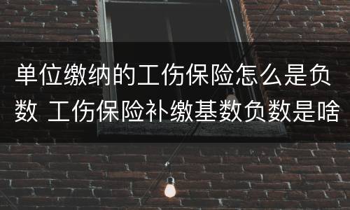 单位缴纳的工伤保险怎么是负数 工伤保险补缴基数负数是啥意思