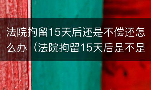 法院拘留15天后还是不偿还怎么办（法院拘留15天后是不是可以继续拘留）