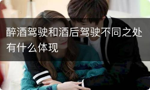 醉酒驾驶和酒后驾驶不同之处有什么体现