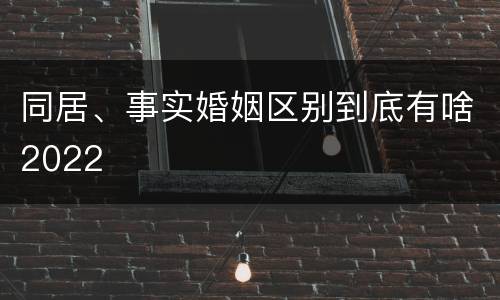 同居、事实婚姻区别到底有啥2022