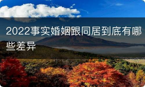 2022事实婚姻跟同居到底有哪些差异
