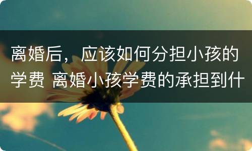离婚后，应该如何分担小孩的学费 离婚小孩学费的承担到什么