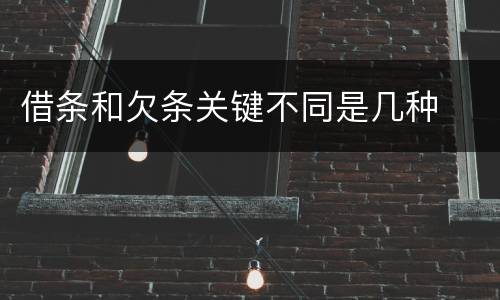 借条和欠条关键不同是几种