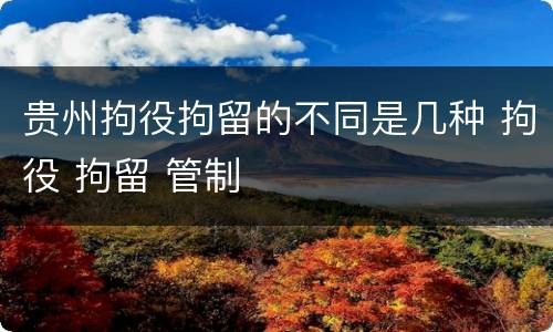 贵州拘役拘留的不同是几种 拘役 拘留 管制