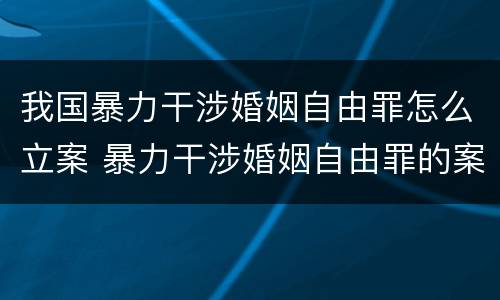 我国暴力干涉婚姻自由罪怎么立案 暴力干涉婚姻自由罪的案例