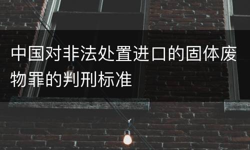 中国对非法处置进口的固体废物罪的判刑标准