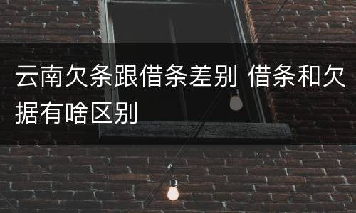 云南欠条跟借条差别 借条和欠据有啥区别