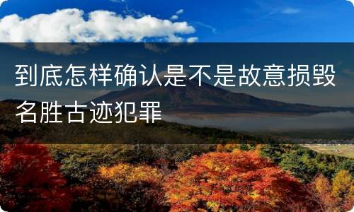 到底怎样确认是不是故意损毁名胜古迹犯罪