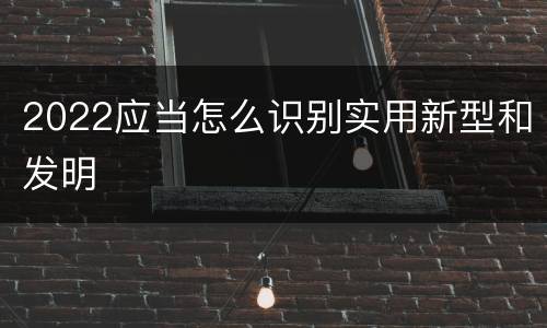 2022应当怎么识别实用新型和发明