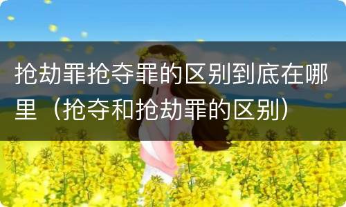 抢劫罪抢夺罪的区别到底在哪里（抢夺和抢劫罪的区别）