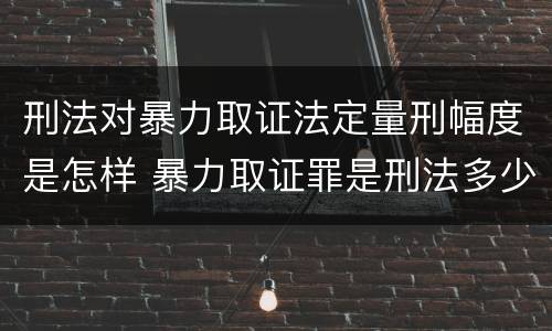 刑法对暴力取证法定量刑幅度是怎样 暴力取证罪是刑法多少条