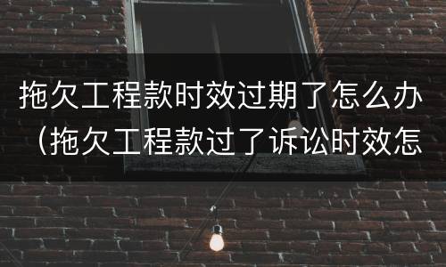拖欠工程款时效过期了怎么办（拖欠工程款过了诉讼时效怎么办）