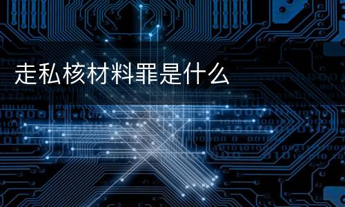 走私核材料罪是什么
