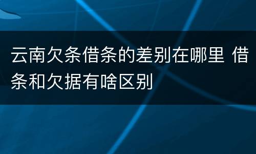 云南欠条借条的差别在哪里 借条和欠据有啥区别