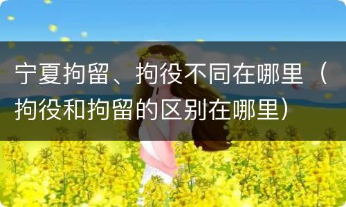 宁夏拘留、拘役不同在哪里（拘役和拘留的区别在哪里）