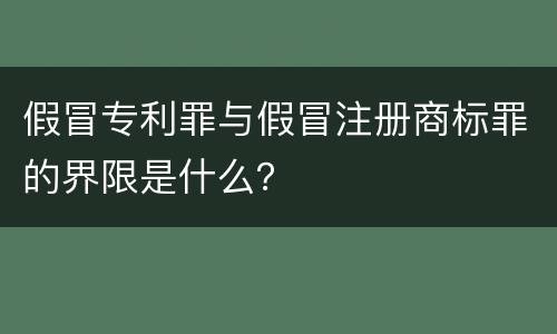 假冒专利罪与假冒注册商标罪的界限是什么？
