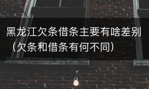 黑龙江欠条借条主要有啥差别（欠条和借条有何不同）