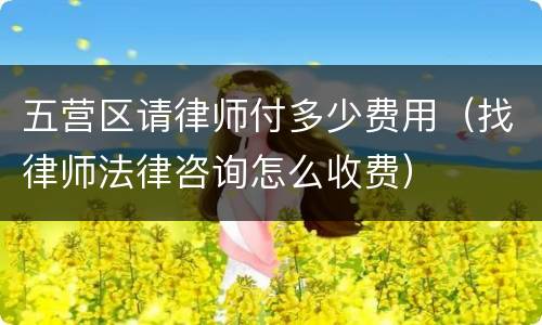 五营区请律师付多少费用（找律师法律咨询怎么收费）