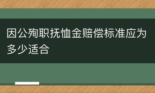 因公殉职抚恤金赔偿标准应为多少适合