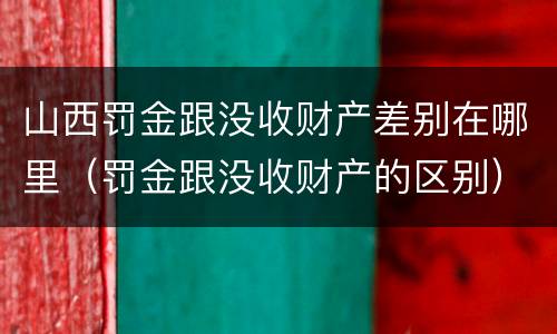 山西罚金跟没收财产差别在哪里（罚金跟没收财产的区别）