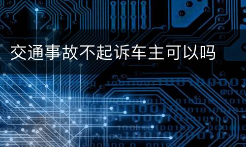 交通事故不起诉车主可以吗