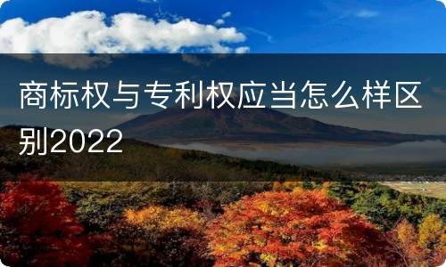 商标权与专利权应当怎么样区别2022