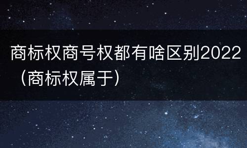 商标权商号权都有啥区别2022（商标权属于）