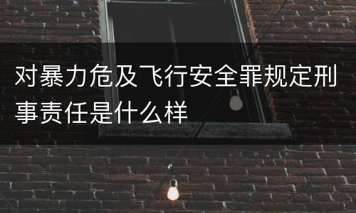 对暴力危及飞行安全罪规定刑事责任是什么样