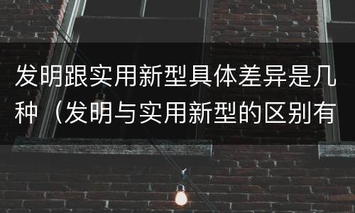 发明跟实用新型具体差异是几种（发明与实用新型的区别有）