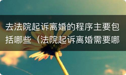 去法院起诉离婚的程序主要包括哪些（法院起诉离婚需要哪些程序）