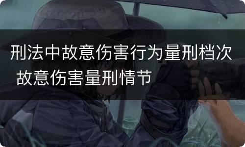 刑法中故意伤害行为量刑档次 故意伤害量刑情节