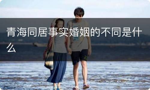 青海同居事实婚姻的不同是什么