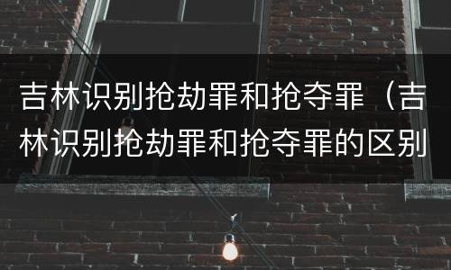 吉林识别抢劫罪和抢夺罪（吉林识别抢劫罪和抢夺罪的区别）