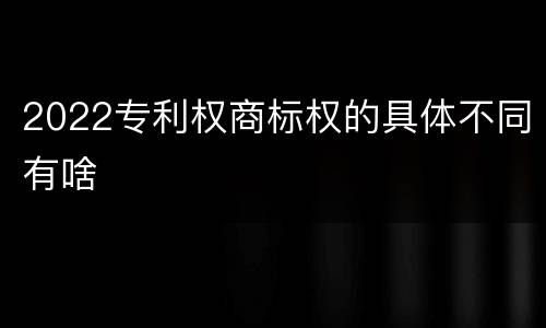 2022专利权商标权的具体不同有啥