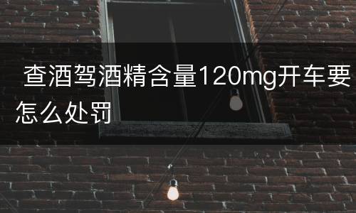  查酒驾酒精含量120mg开车要怎么处罚