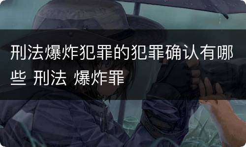 刑法爆炸犯罪的犯罪确认有哪些 刑法 爆炸罪