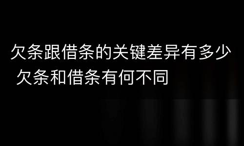 欠条跟借条的关键差异有多少 欠条和借条有何不同