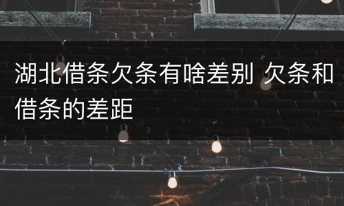 湖北借条欠条有啥差别 欠条和借条的差距