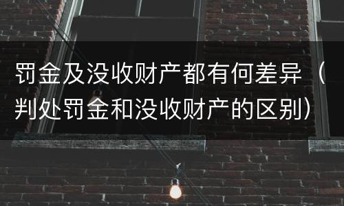 罚金及没收财产都有何差异（判处罚金和没收财产的区别）
