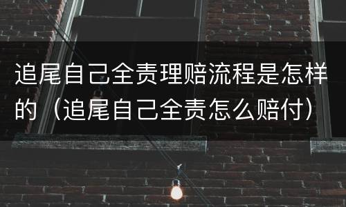 追尾自己全责理赔流程是怎样的（追尾自己全责怎么赔付）