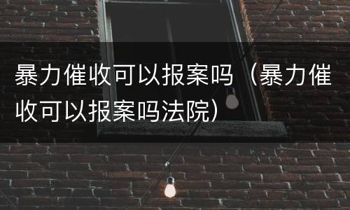 暴力催收可以报案吗（暴力催收可以报案吗法院）