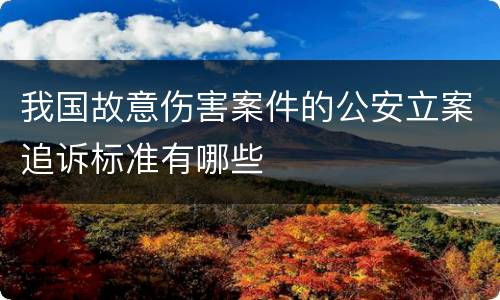 我国故意伤害案件的公安立案追诉标准有哪些