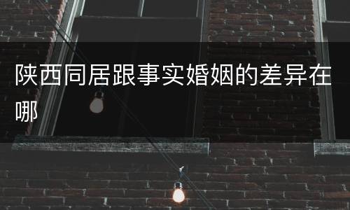 陕西同居跟事实婚姻的差异在哪