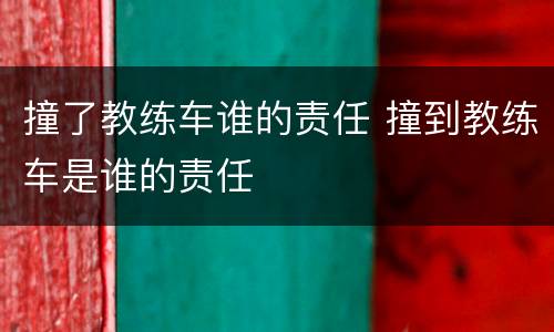 撞了教练车谁的责任 撞到教练车是谁的责任