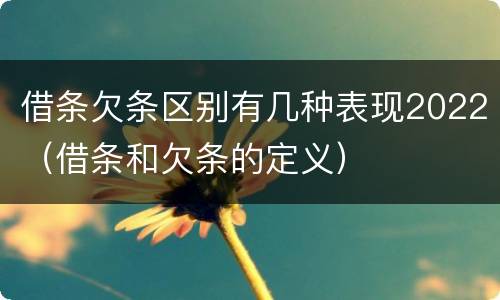 借条欠条区别有几种表现2022（借条和欠条的定义）