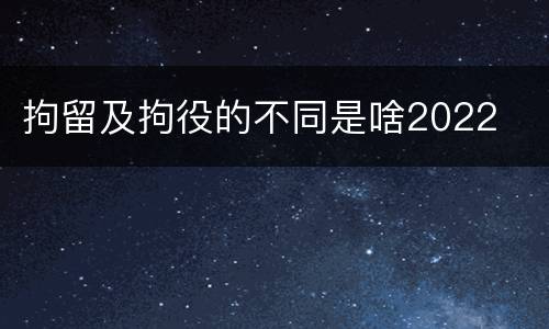 拘留及拘役的不同是啥2022